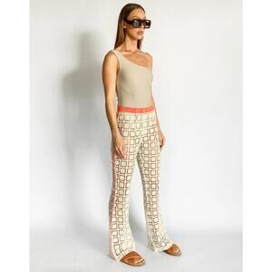 ANIM Women's Prea Cotton Crochet Flared‎ Pants In Multi size Small  $318